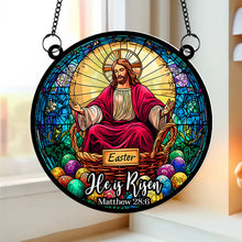 Load image into Gallery viewer, He is Risen Easter Suncatcher Ornament - Meaningful Gift Suncatcher PopCulturePrints
