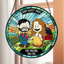 Load image into Gallery viewer, Unique Personalized Valentine's Day Gifts for Farmer Couples - Stained Glass Suncatcher Ornament PopCulturePrints