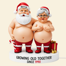 Load image into Gallery viewer, "Growing Old Together - A Lighthearted Tribute to Lasting Love" - Funny Old Santa Light Box - Personalized Gift for Couples, Anniversaries, and Holiday Celebrations Light Box PopCulturePrints