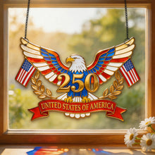 Load image into Gallery viewer, Celebrate Freedom: 250th Anniversary Of The USA Suncatcher - Personalized Gift for Patriots Ornament PopCulturePrints
