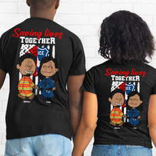 Load image into Gallery viewer, Personalized First Responder Couple Shirt - Saving Lives Together Shirts PopCulturePrints