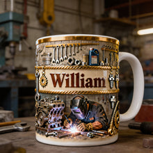 Load image into Gallery viewer, “Crafted for Perfection” - Mechanic At Work Coffee Mug - Personalized Gifts For Mechanics Coffee Mug PopCulturePrints