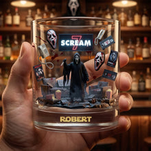 Load image into Gallery viewer, Unleash Your Fear with a Personalized Horror Movie Round Glass - Perfect Gift for Horror Lovers Glass PopCulturePrints