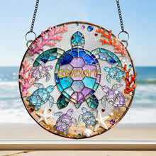 Load image into Gallery viewer, "Celebrate the Love of a Turtle Mom - Personalized Suncatcher Ornament for Mother's Day" Ornament PopCulturePrints