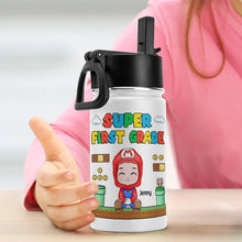 Load image into Gallery viewer, Personalized Super First Grade Water Bottle Tumbler Cup PopCulturePrints