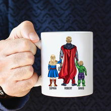 Load image into Gallery viewer, Personalized Superhero Dad Coffee Mug - The Man, The Hero, The Legend Coffee Mug PopCulturePrints