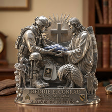Load image into Gallery viewer, God Bless Our Veteran Plaque - A Personalized Keepsake to Honor Your Loved One