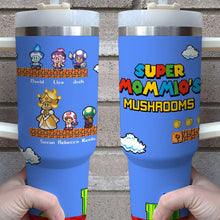 Load image into Gallery viewer, Super Mom Video Game Theme Personalized Tumbler for Mother's Day Tumbler Cup PopCulturePrints