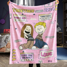 Load image into Gallery viewer, Personalized Pop Culture Couple Blanket – Together Since 2024 Blanket PopCulturePrints