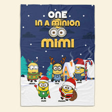 Load image into Gallery viewer, Personalized Minion-Themed Christmas Blanket for Grandma Blanket PopCulturePrints