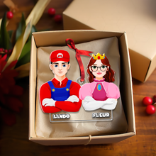 Load image into Gallery viewer, Personalized Couple Ornament - Pop Culture Christmas Gift & Valentine's Day Gifts Ornament PopCulturePrints
