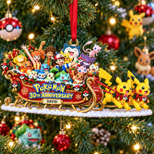 Load image into Gallery viewer, “Celebrate the Pokémon Journey!” - 30th Anniversary Creature Christmas Ornament - Personalized Gift for Pokémon Fans Ornament PopCulturePrints