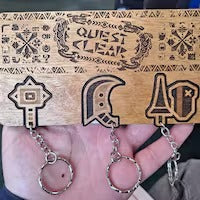 Load image into Gallery viewer, Quest Clear Key Holder - Unique Gift for Gaming Fans Keychains PopCulturePrints
