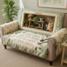 Load image into Gallery viewer, Some Girls Are Just Born with the Garden in Their Souls - Personalized Gardening Quilted Sofa Cover Sofa Cover PopCulturePrints