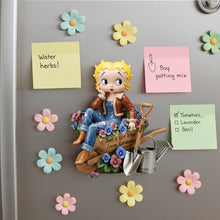 Load image into Gallery viewer, Just a Girl Who Loves Gardening Fridge Magnet - Personalized Gift for Gardeners Fridge Magnet PopCulturePrints