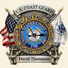 Load image into Gallery viewer, Honor Their Service with a Personalized Veterans Acrylic Wall Clock - Unique Gift for Military Families Hanging Wall Clock PopCulturePrints
