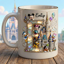 Load image into Gallery viewer, “Whimsical Adventures Await” - Shimmering Fairytale Alphabet Initial Letter Mug - Personalized Gift for All Ages Coffee Mug PopCulturePrints