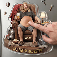 Load image into Gallery viewer, The Legend Has Retired - Personalized Anti-Collision Acrylic Fridge Magnet