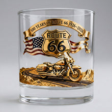 Load image into Gallery viewer, Celebrate the Journey - 100 Years Of Route Personalized Gifts For Bikers - Custom 11oz Round Glass Glass PopCulturePrints