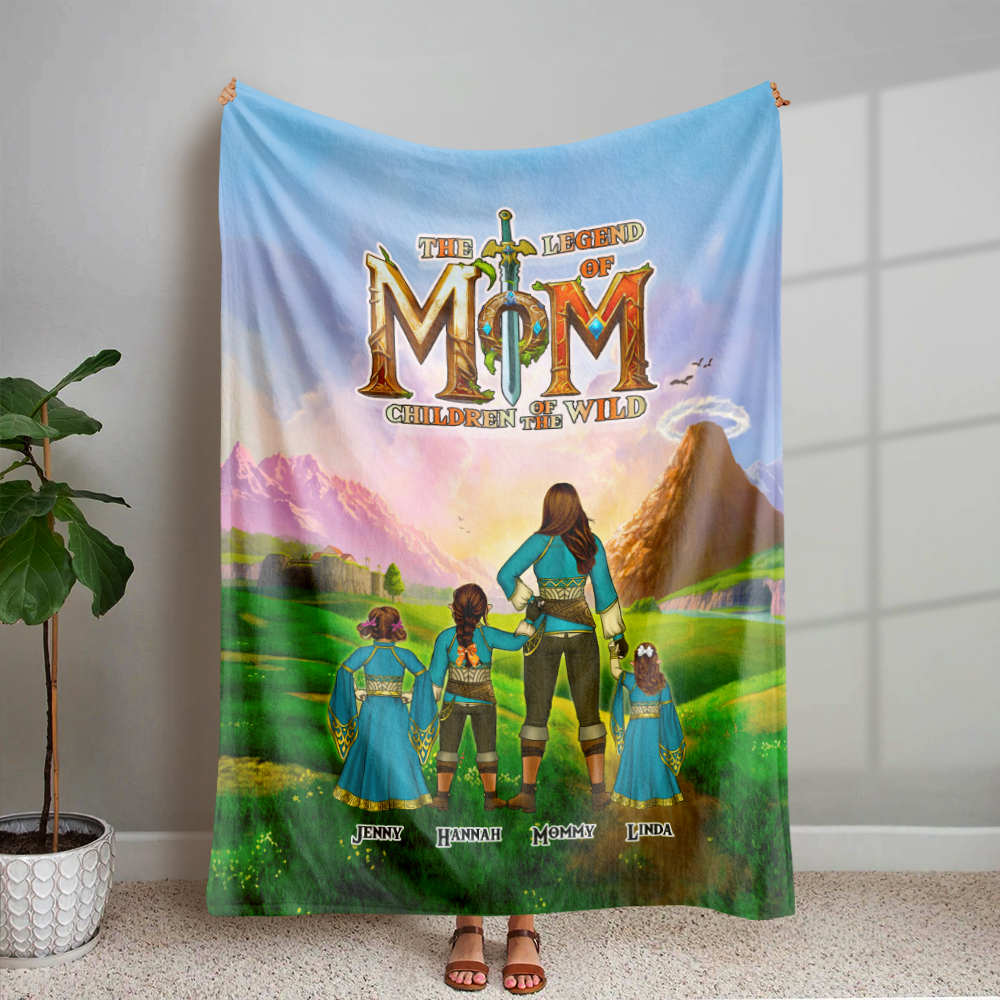 "The Legend of Mom: A Tale of Love and Adventure" - Personalized Blanket - Gift for Mom, Grandma, and More Blanket PopCulturePrints