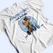Load image into Gallery viewer, Catching Flights And Feelings - Personalized Travel Couple T-Shirt T-shirt PopCulturePrints