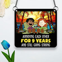 Load image into Gallery viewer, Custom Couple Suncatcher - Meaningful Beach Gift for 8 Year Anniversary | Valentine's Day Gifts Ornament PopCulturePrints