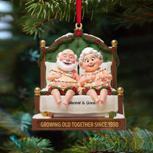 Load image into Gallery viewer, "Growing Old Together Since 1990" - Personalized Acrylic Ornament for Christmas - Unique Gift for Couples, Grandparents, Family Ornament PopCulturePrints