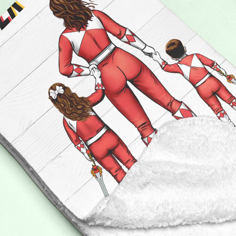 Custom Supermom & Kids Blanket - Power Mother Blanket PopCulturePrints