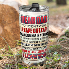 Load image into Gallery viewer, Personalized Hero Dad Tumbler - Superhero Gift for Father's Day Tumbler Cup PopCulturePrints