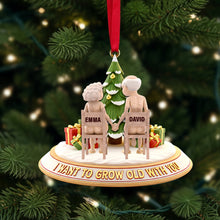 Load image into Gallery viewer, I Want to Grow Old with You - Personalized Wood Ornament for Couples Ornament PopCulturePrints