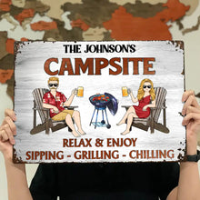 Load image into Gallery viewer, Sipping & Chilling Together - Personalized Classic Metal Sign for Couples Metal Sign PopCulturePrints