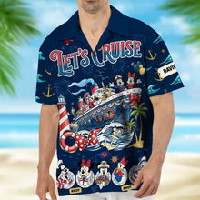 Load image into Gallery viewer, Ahoy, Let's Cruise! Personalized Fun Cruise Squad Hawaiian Shirt - Ideal Gift for Cruise Lovers and Friends