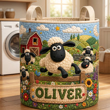 Load image into Gallery viewer, "Embrace Farm Life with a Personal Touch" - Farm Life Quilted Laundry Basket, Custom Personalization for All Occasions