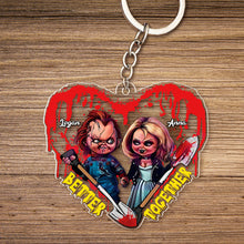 Load image into Gallery viewer, Personalized Horror Couple Keychain | Better Together Gift | Valentine's Day Gifts Keychains PopCulturePrints