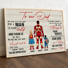 Load image into Gallery viewer, Hero Dad Personalized Canvas Print - Perfect Father's Day Gift Poster & Canvas PopCulturePrints