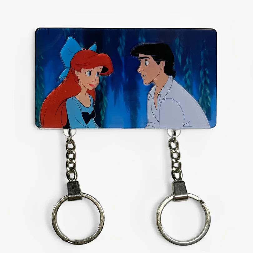 Disney Couple Keychain Holder - Personalized Little Mermaid and Prince Eric Keychains PopCulturePrints