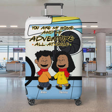 Load image into Gallery viewer, Personalized Couple's Luggage Cover - Adventure Theme - Valentine's Day Gifts Luggage Cover PopCulturePrints
