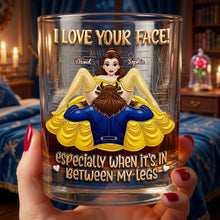 Load image into Gallery viewer, I Love Your Face! Naughty Couple Round Glass - Personalized Gift for Couples