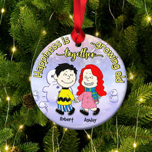 Load image into Gallery viewer, Personalized Couple Christmas Ornament - Hand In Hand Design - Valentine's Day Gifts Ornament PopCulturePrints