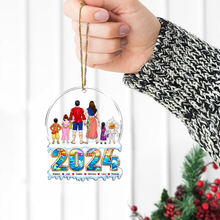 Load image into Gallery viewer, Personalized Family Acrylic Ornament - Custom Name & Year 2024 Ornament PopCulturePrints