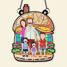 Load image into Gallery viewer, Love Makes A Family Suncatcher Ornament - Personalized Gift for Family & Loved Ones Ornament PopCulturePrints