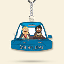 Load image into Gallery viewer, Unique Personalized Couple Keychain - Drive Safe Custom Gift | Perfect for Every Occasion | Valentine's Day Gifts Keychains PopCulturePrints