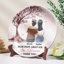 Load image into Gallery viewer, Mother & Daughters - Forever Linked Together Ceramic Plate - Personalized Gift for Mom & Grandma Ceramic Plate PopCulturePrints