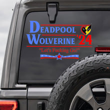 Load image into Gallery viewer, Personalized Deadpool & Wolverine '24 Decal - Let's Go! Decal Sticker PopCulturePrints