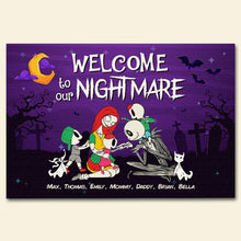 Load image into Gallery viewer, Personalized Horror Themed Family Doormat - Welcome to Our Nightmare Doormat PopCulturePrints