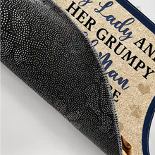 Load image into Gallery viewer, A Crazy Dog Lady & Her Grumpy Old Man Live Here - Personalized Doormat for Pet Lovers Doormat PopCulturePrints