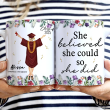 Load image into Gallery viewer, She Believed She Could So She Did - Personalized 3D Inflated Effect Mug for Graduates Mug PopCulturePrints
