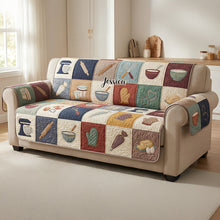 Load image into Gallery viewer, Baking Memories: A Cozy Tribute - Personalized Quilted Sofa Cover for Baking Lovers Sofa Cover PopCulturePrints