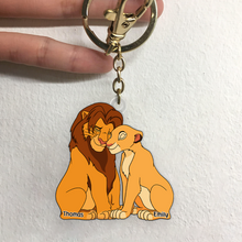 Load image into Gallery viewer, Personalized Lion Couple Keychain - Custom Names Keychains PopCulturePrints