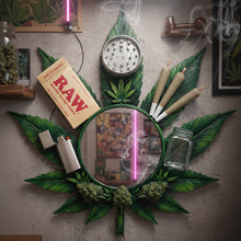Load image into Gallery viewer, Leaf Glow Chill Mirror - A Personalized Gift for the Vibe Enthusiast Mirror PopCulturePrints